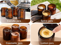 GIVAMEIHF wide-mouth amber jar ideal for candles and creams