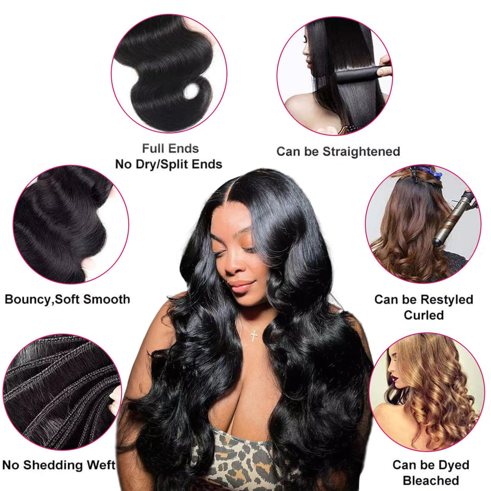 GIVEAMBW body wave bundles in natural color for quick blend with own hair