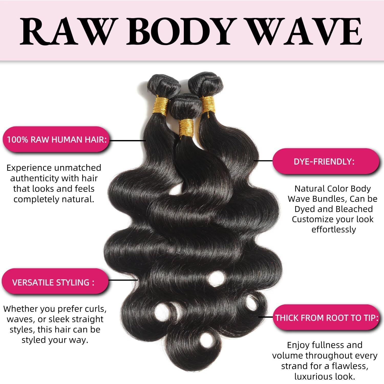 GIVEAMBW hand-tied weft closeup showing smooth, tangle-free ends