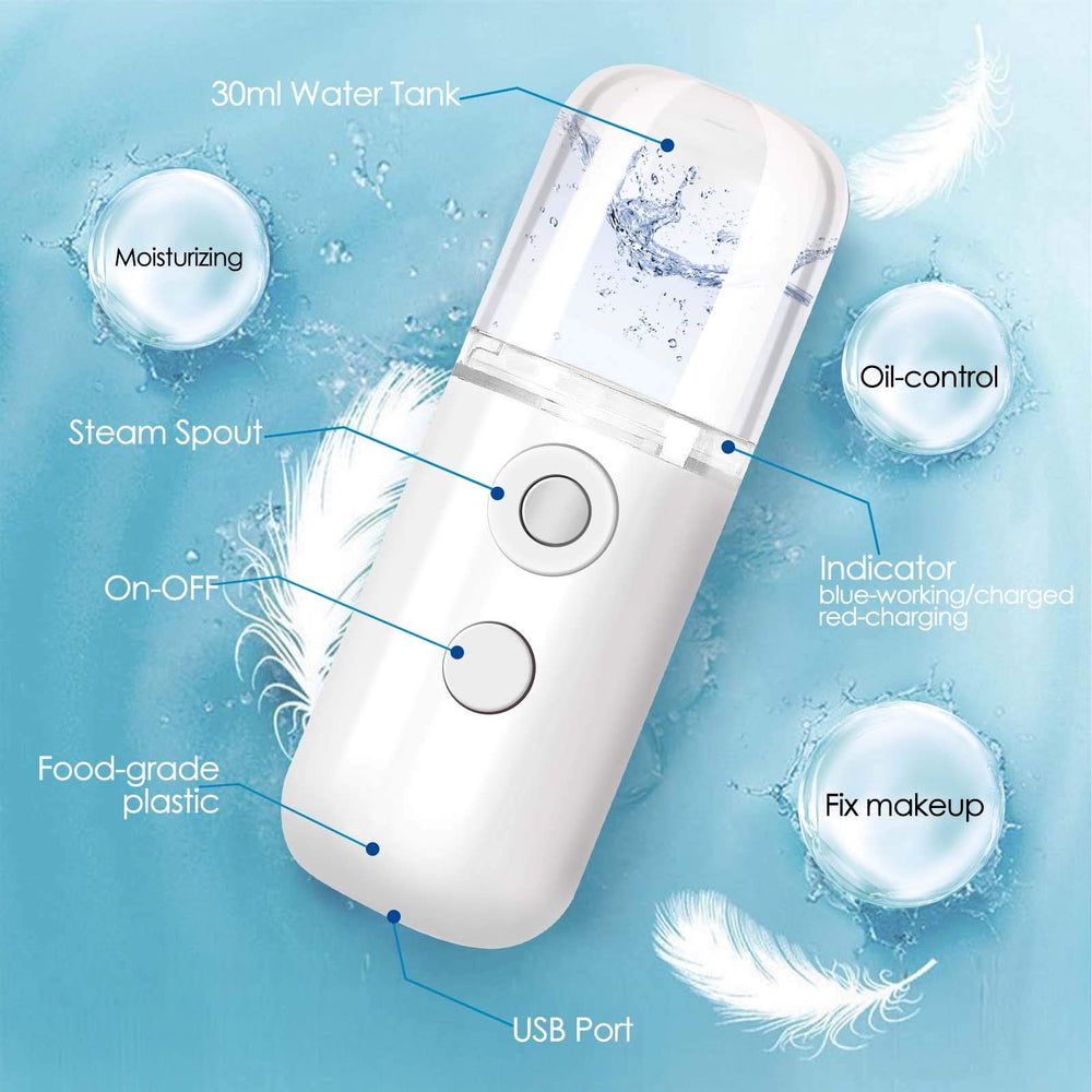 GIVERARE Nano Facial Steamer battery compartment highlights USB rechargeability.