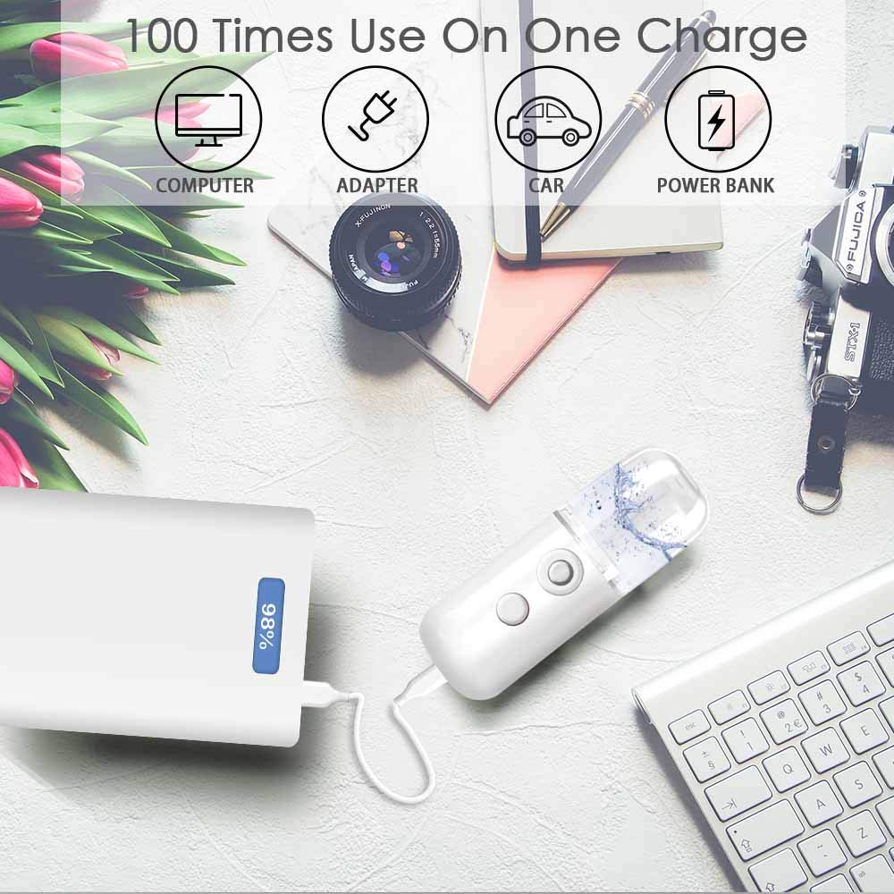 GIVERARE Nano Facial Steamer usage with toner illustrates versatile hydration.