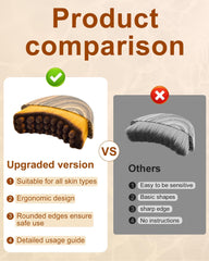 GIVTIQY curved brush head fitting jawline and neck contours for sculpting.