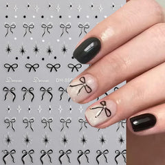 GJJBQTT pegatinas-uñas-lazo-brillantes-destellos elevan la estética de cada uña.