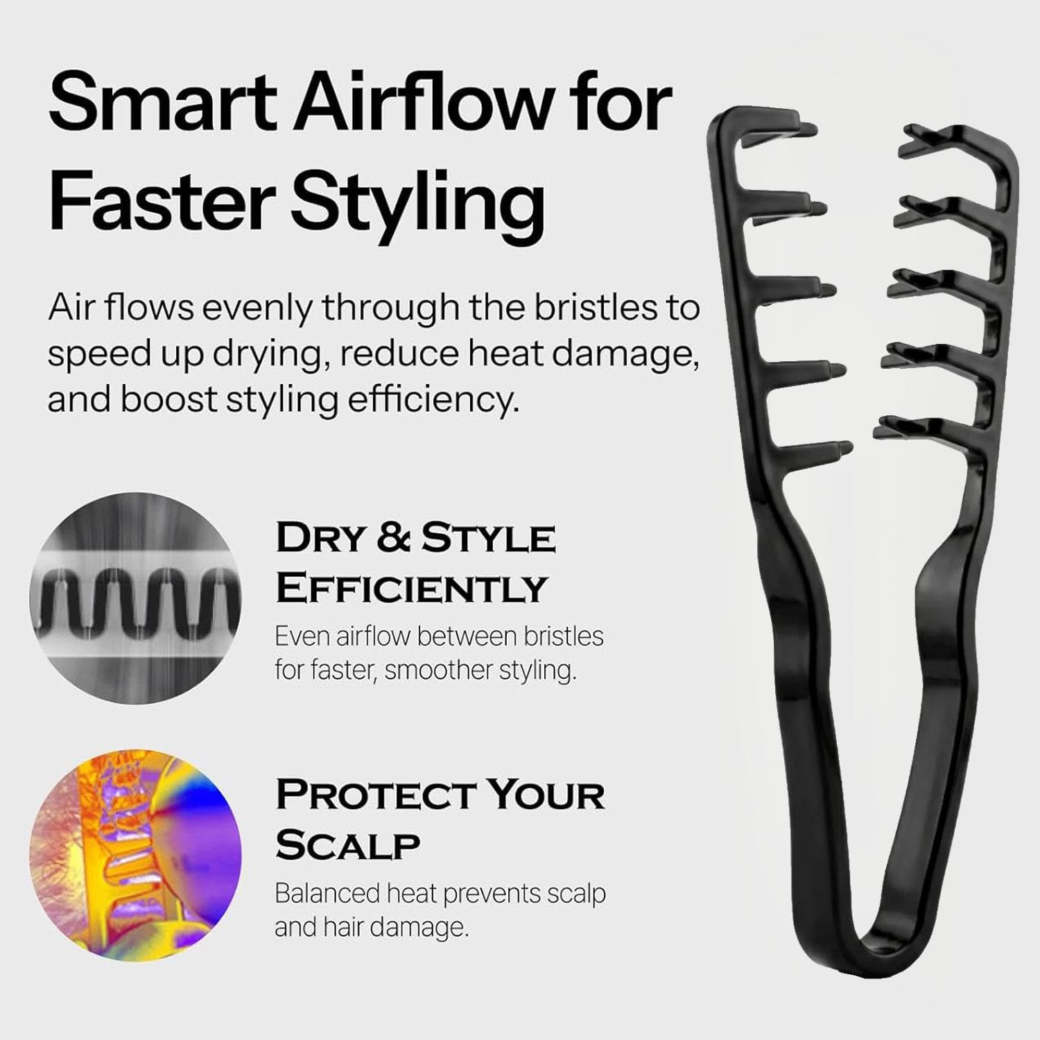 GJN comb with clip-hold feature for secure non-heat styling