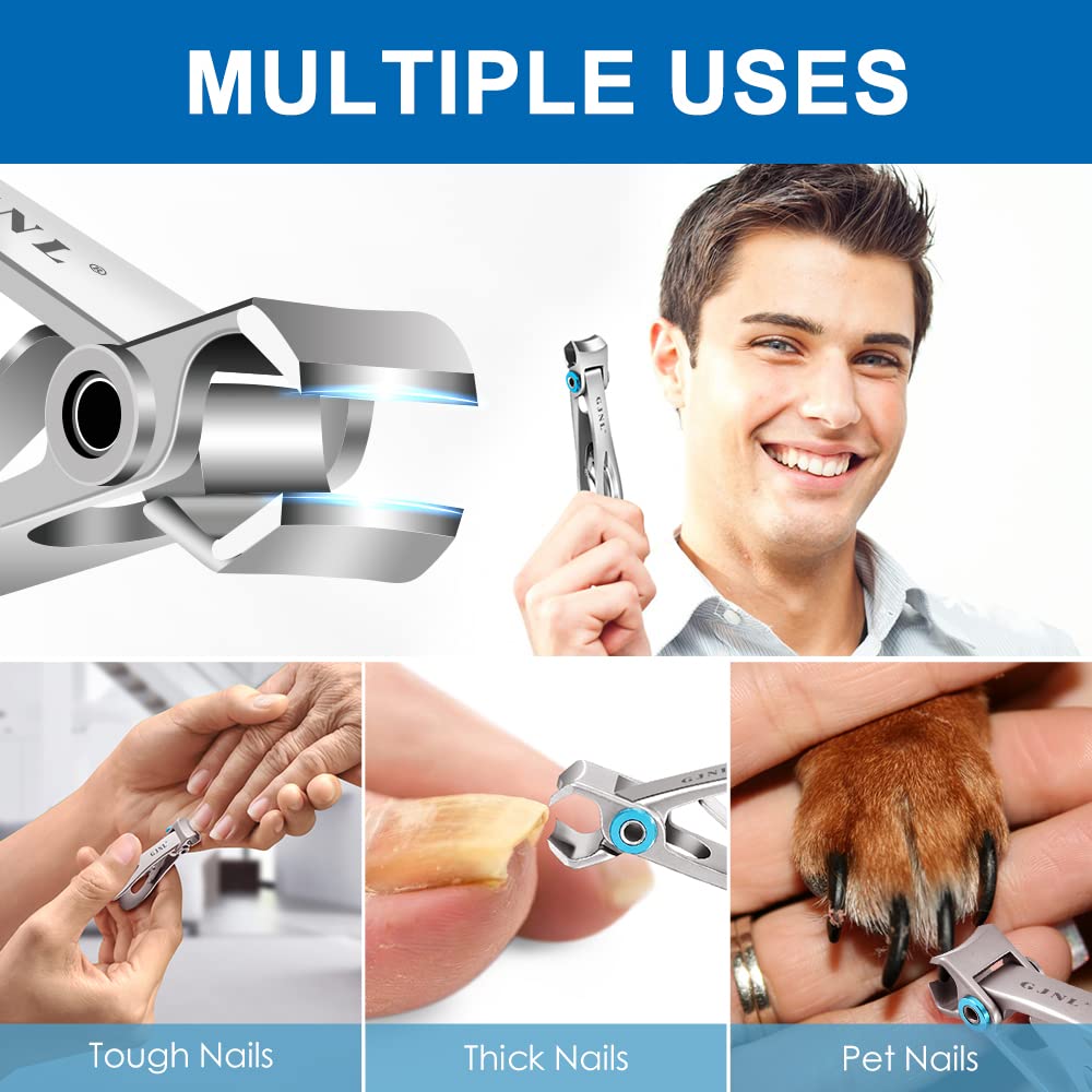 GJNL ergonomic nail clippers with a non-slip handle for comfortable clipping.