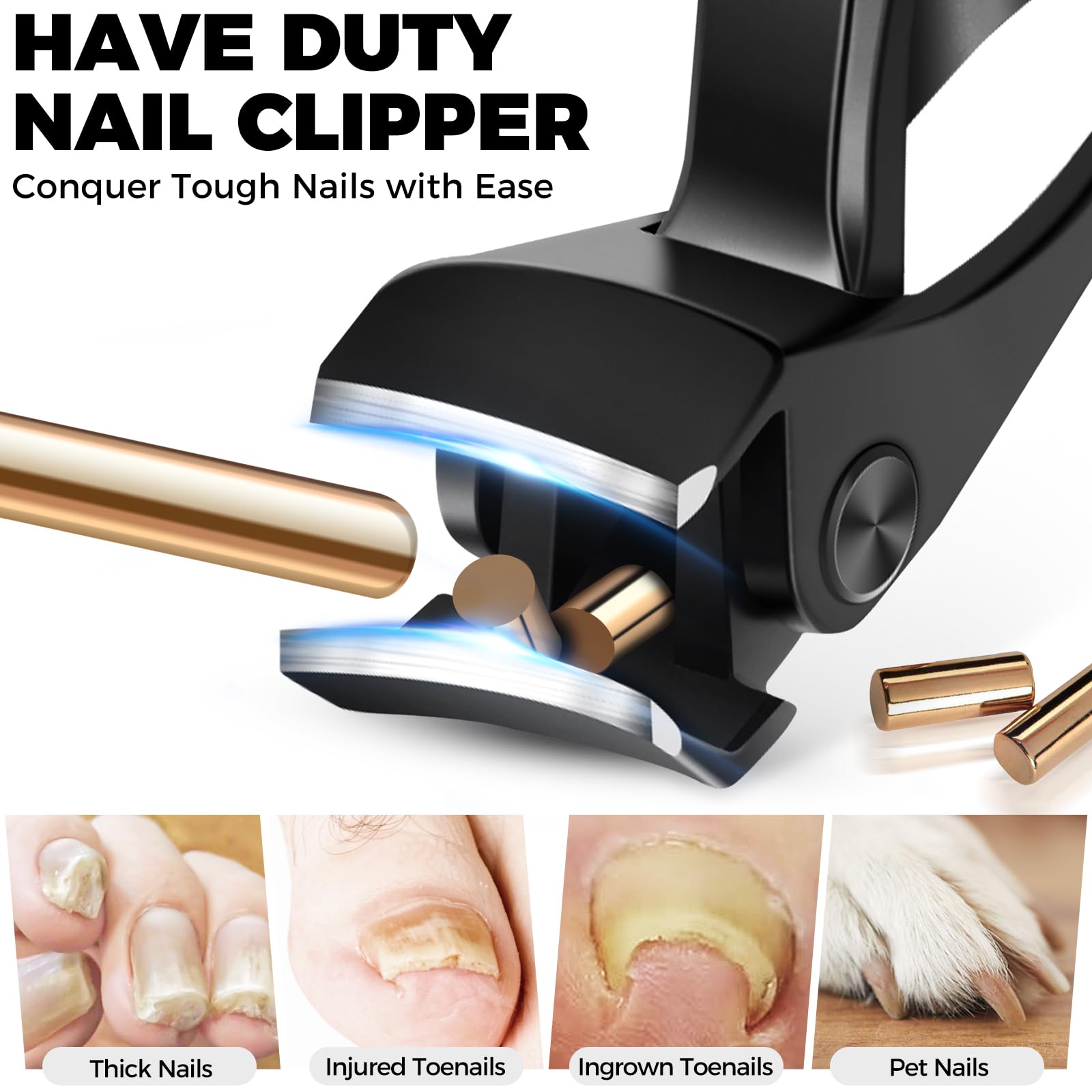 GJNL large 37mm jaw opening enables thick nails to be trimmed cleanly.
