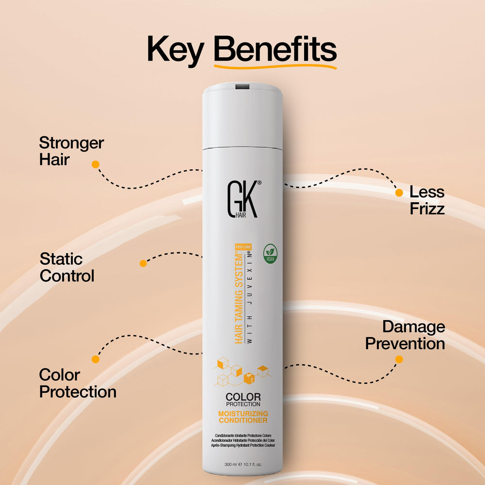 GK HAIR Hydrate conditioner texture close-up shows creamy, nourishing formula.