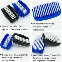 GKETN two-pack in black and blue with white nylon bristles.