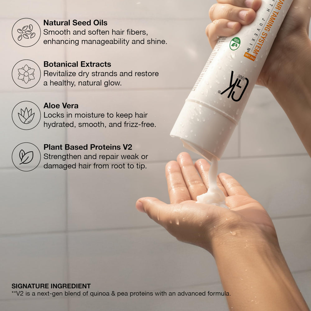 GK Hair argan oil infusion on bottle for nourished, non-greasy feel.