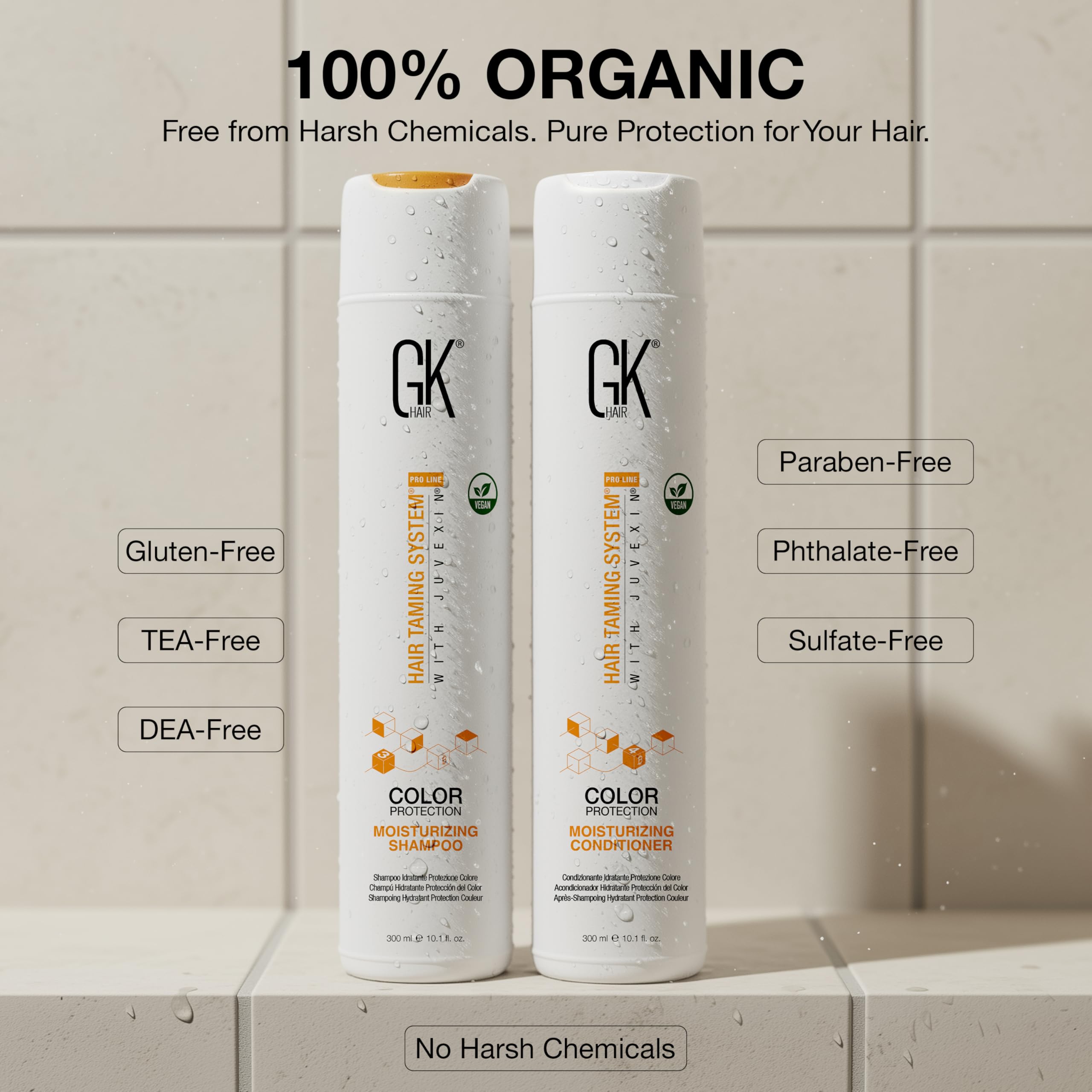 GK Hair frizz control on hair tips showing manageable strands.