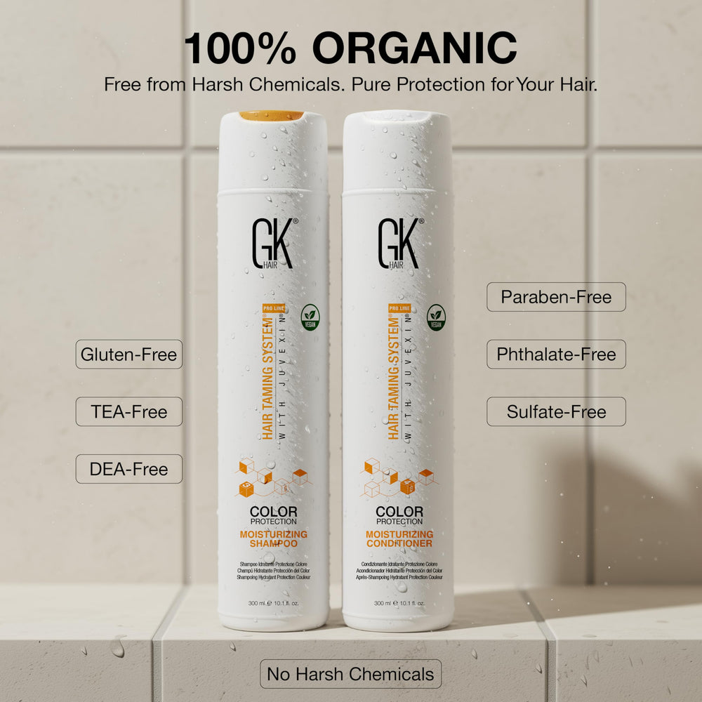 GK Hair frizz control on hair tips showing manageable strands.