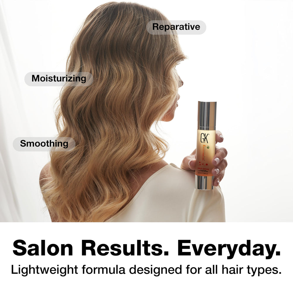GK HAIR Oil delivers a silky, greaseless finish
