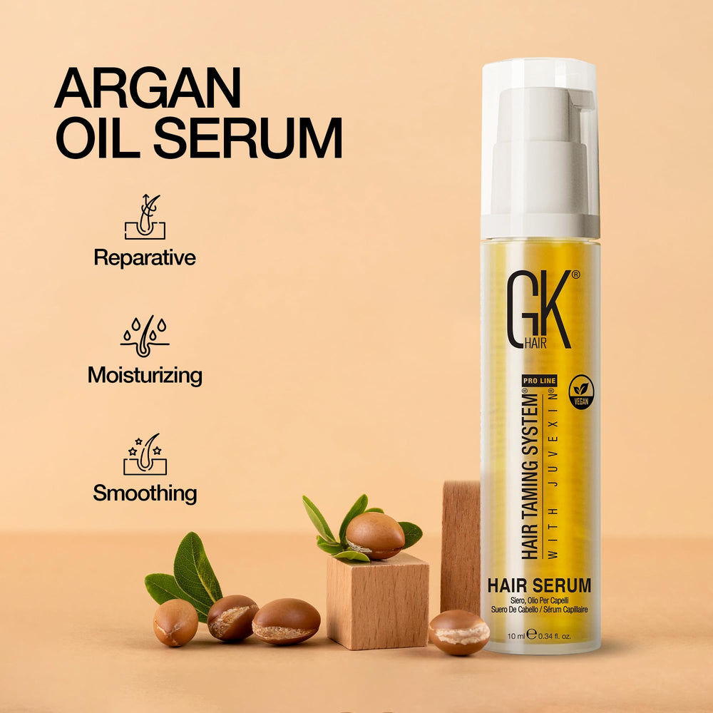 GK HAIR Oil travel-size fights frizz in humidity.