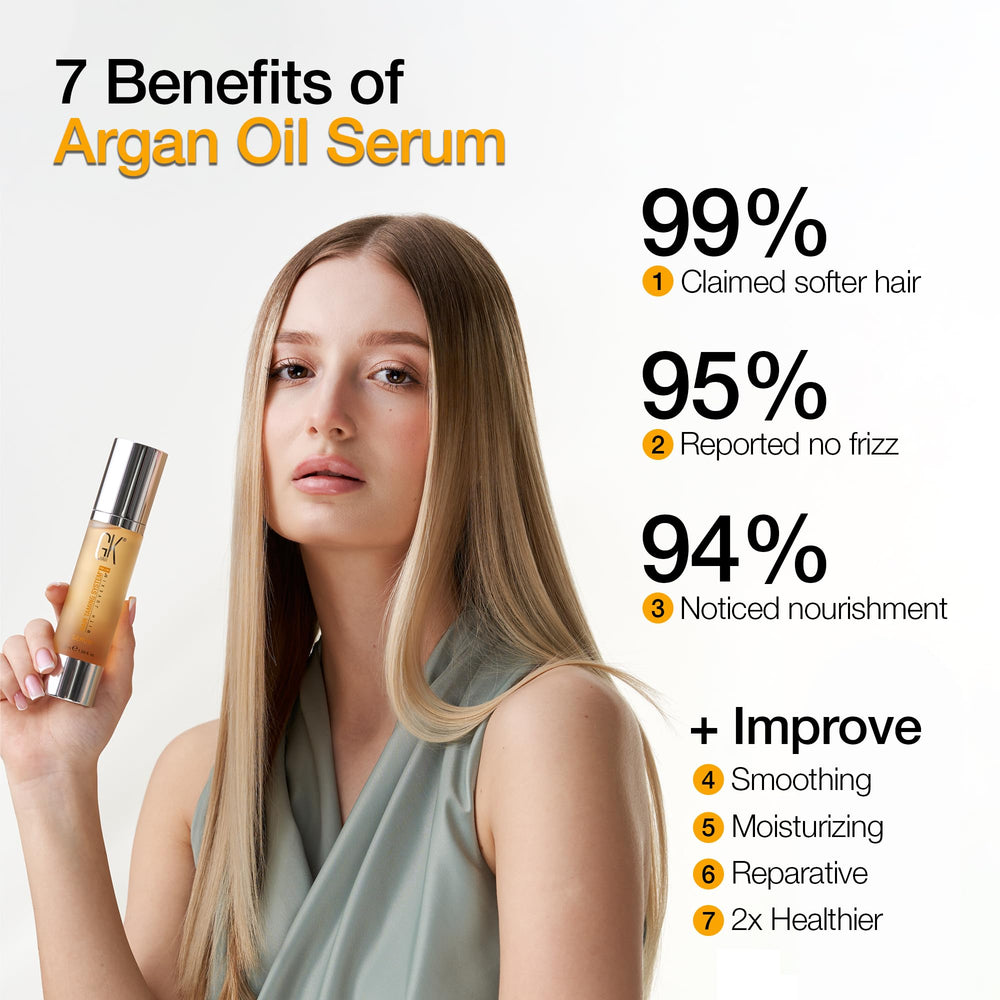GK HAIR Oil travel-size offers heat protection during styling.