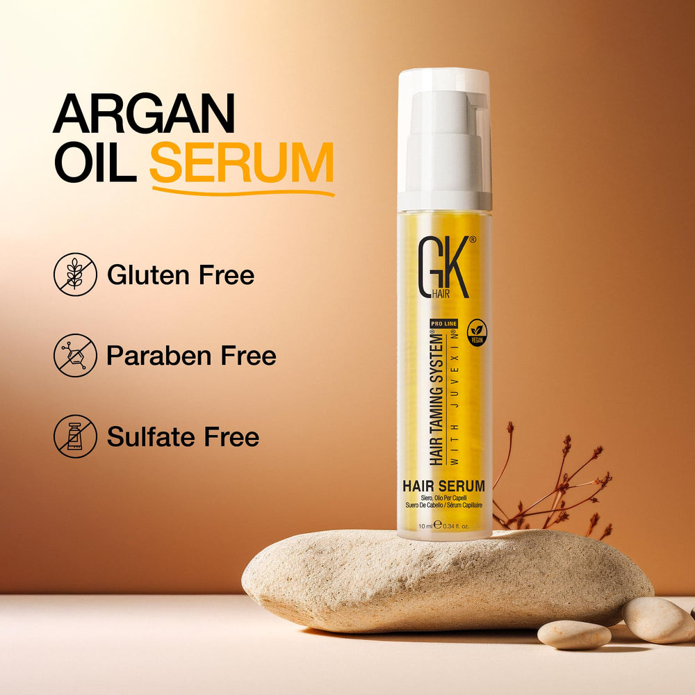 GK HAIR Oil travel-size delivers weightless, silky feel.