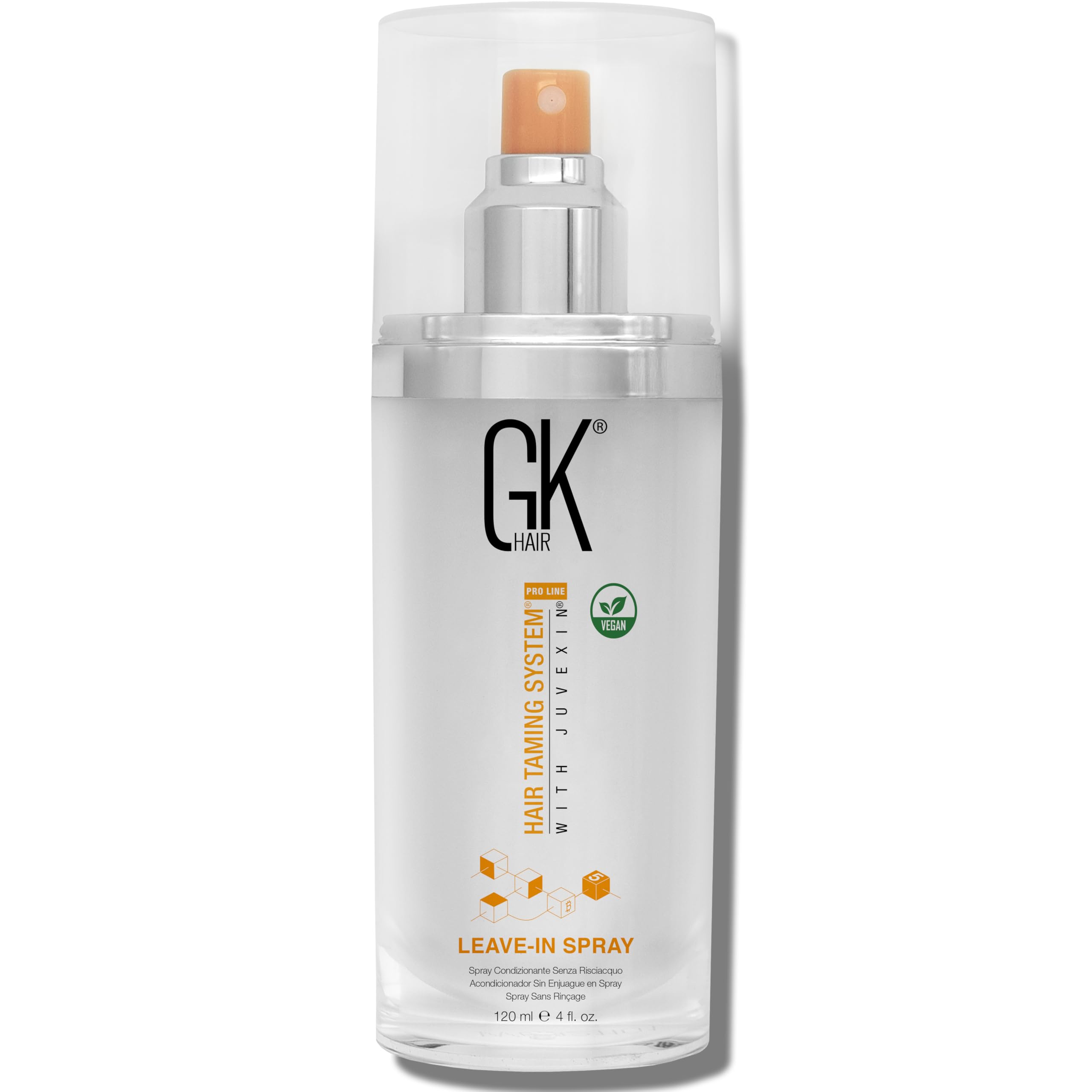 GK Hair vegan leave-in conditioner spray bottle for easy detangling and light moisture