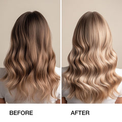 GK Hair vegan leave-in conditioner spray mist applied to hair for smoothness