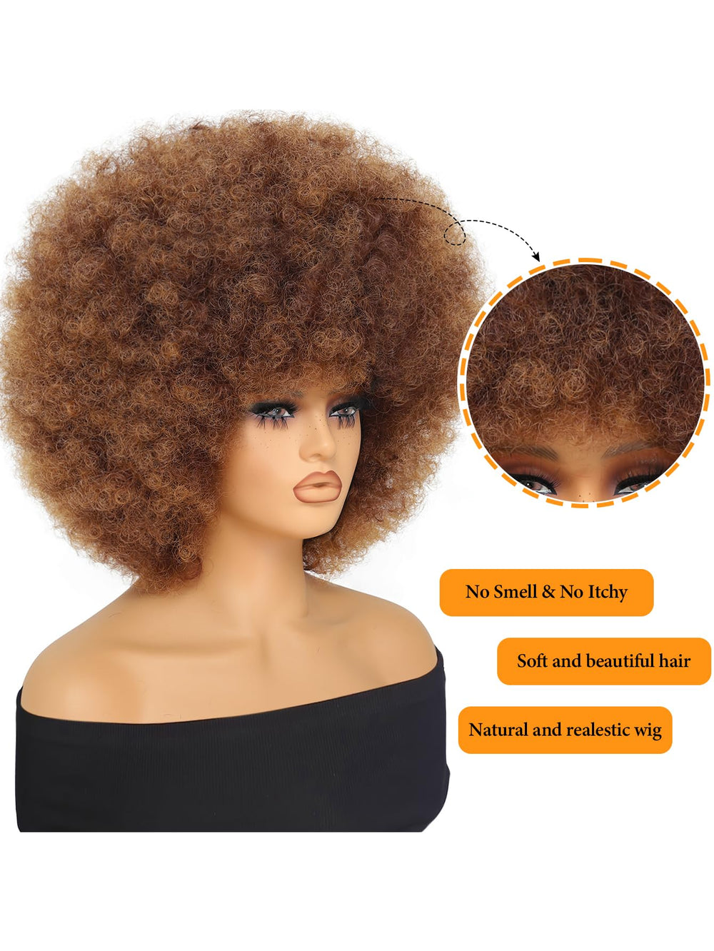 GKtineke Afro Wig 14 inch kinky curly, adds volume and bounce.