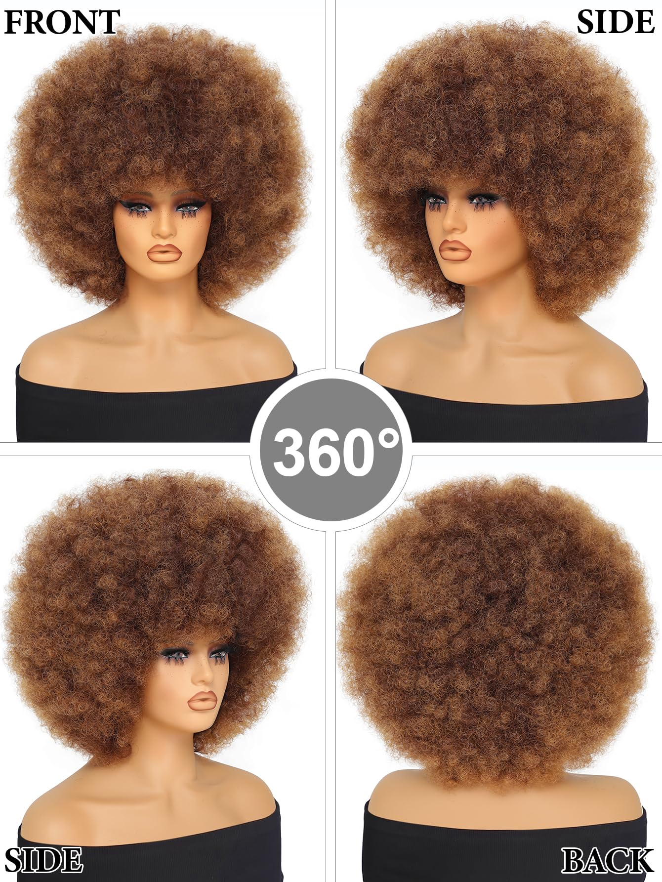 GKtineke Afro Wig 14 inch worn for cosplay or nightlife, comfortable fit.