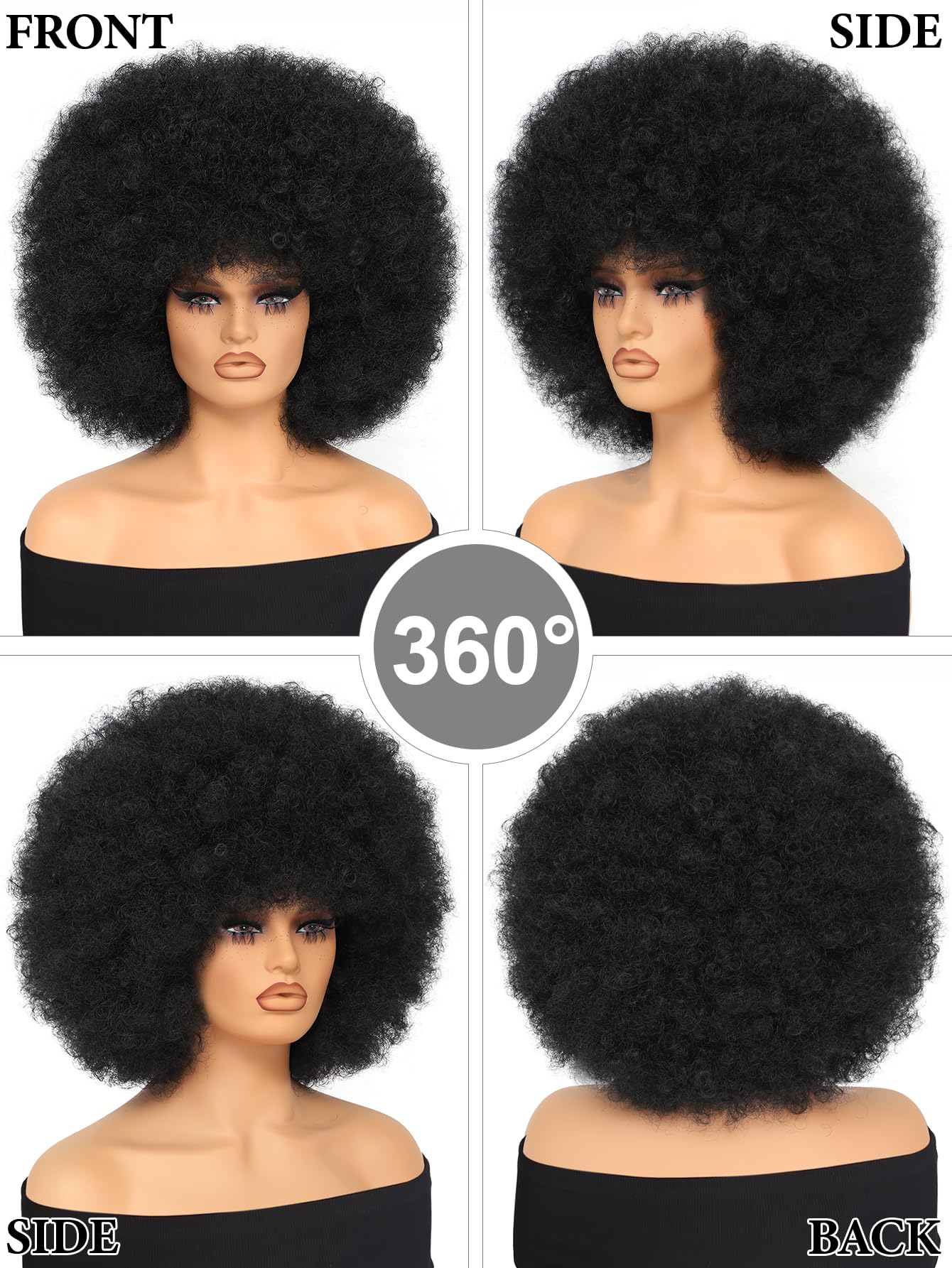 GKtineke Afro Wig natural bounce side view for flexible styling