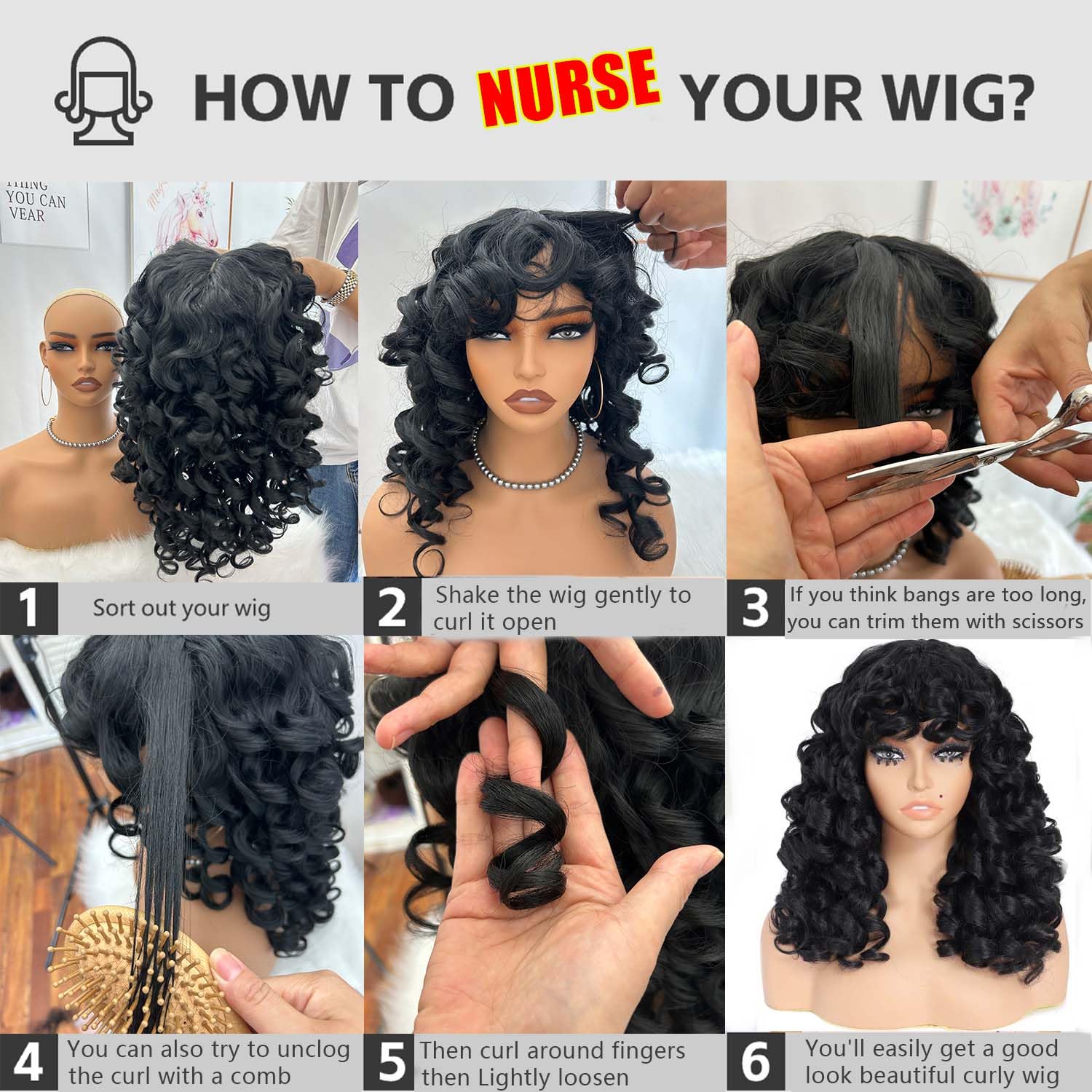 GKtineke Curly Wig cosplay-ready look, versatile for events