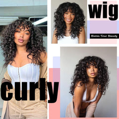 GKtineke Curly Wig fiber closeup, heat-friendly synthetic fibers feel soft