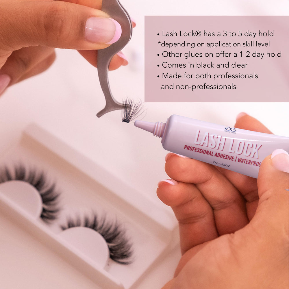 GladGirl lash glue drying time shows tackiness in about two minutes
