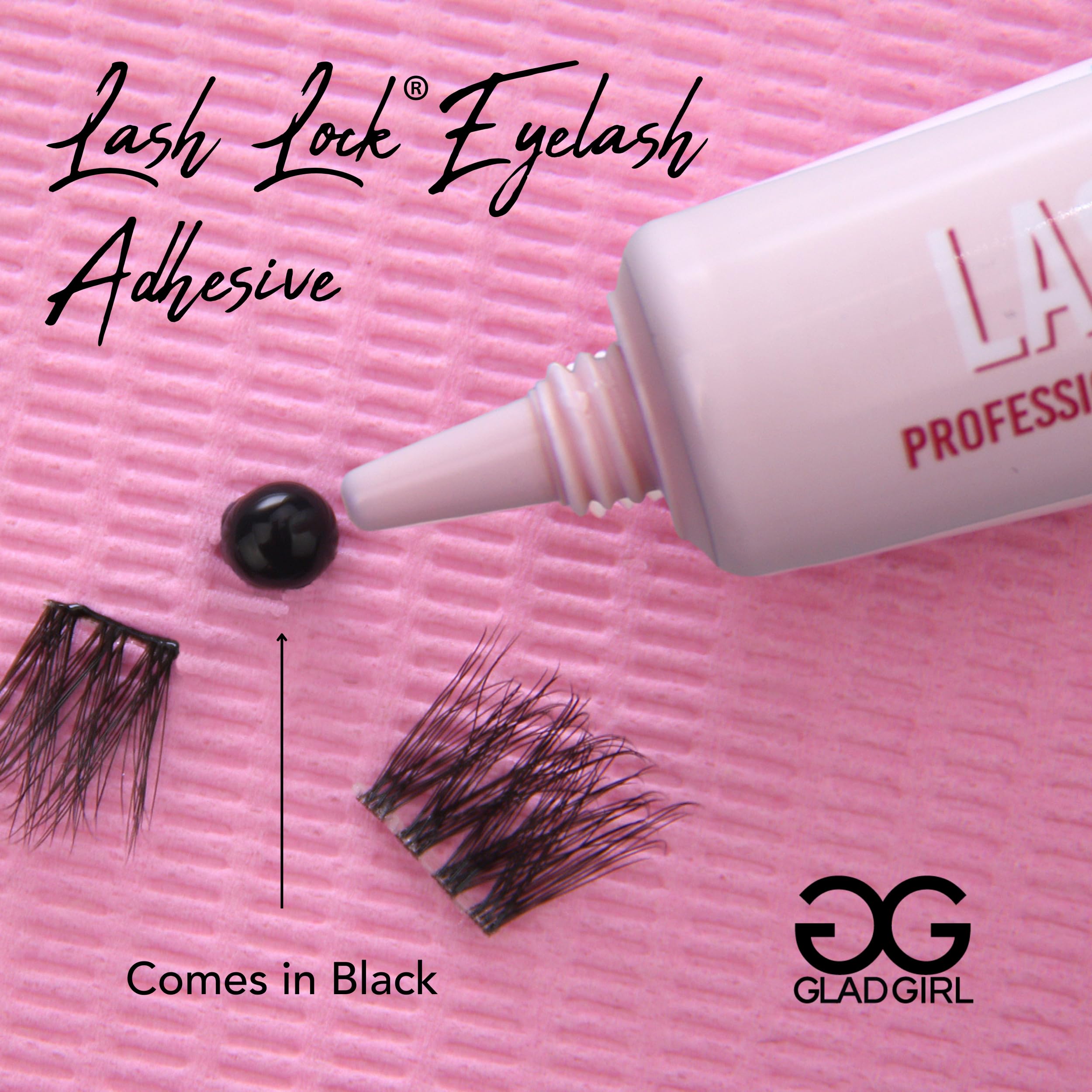 GladGirl low-fume lash glue provides gentler comfort for delicate eyelids