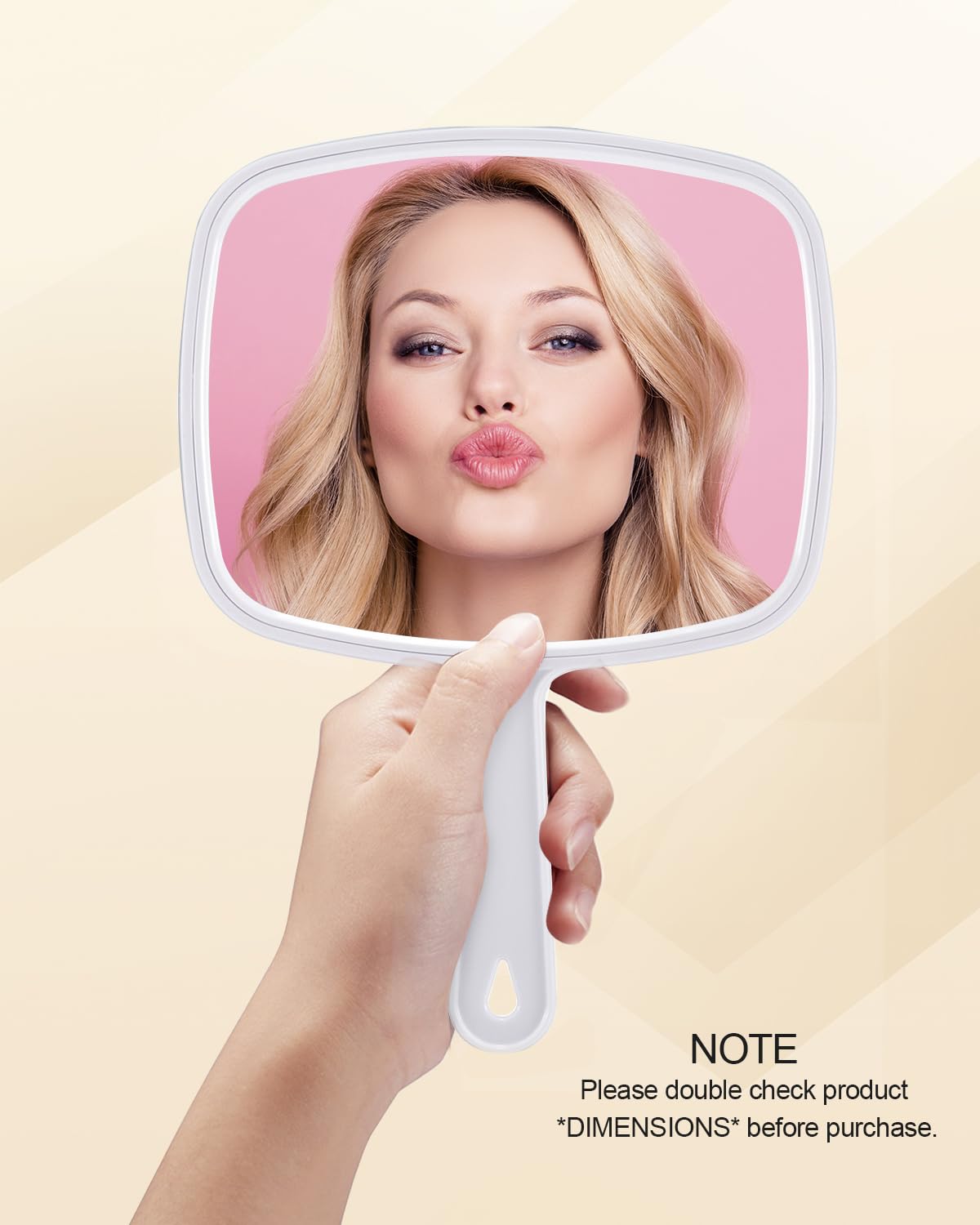 Gladmart hand mirror with comfortable grip for easy handling.