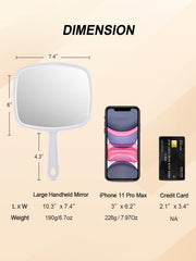Gladmart rounded rectangle hand mirror for barber and shaving tasks.