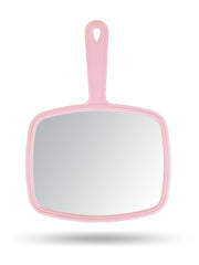Gladmart hand mirror square pink large face for precise styling checks.