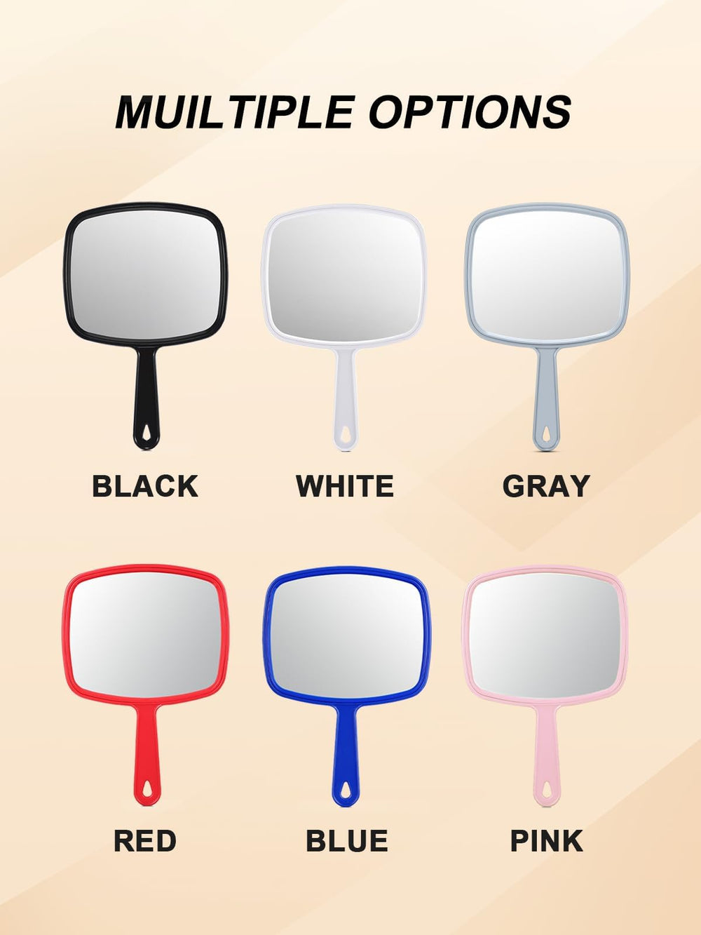 Gladmart hand mirror square pink salon use for checking hair from all angles.