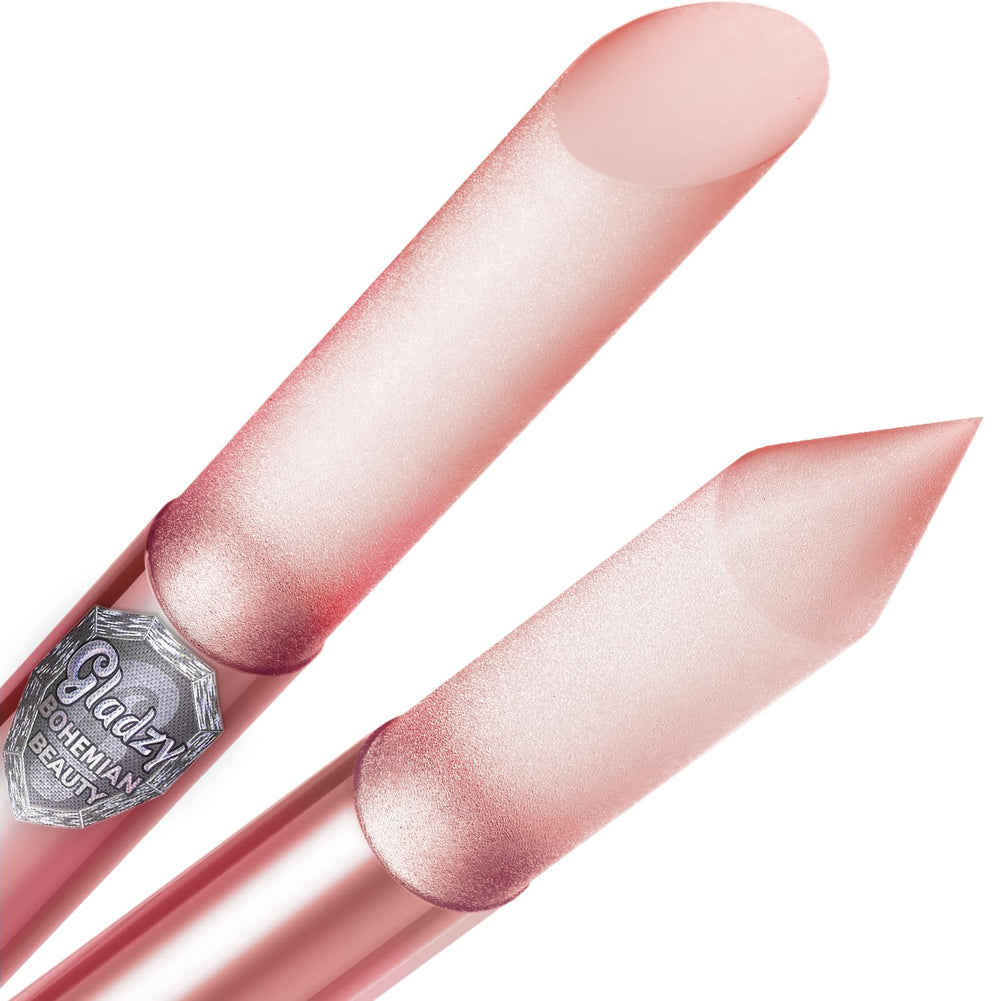 GLADZY Glass Cuticle Pusher with slanted side for gentle, precise care.