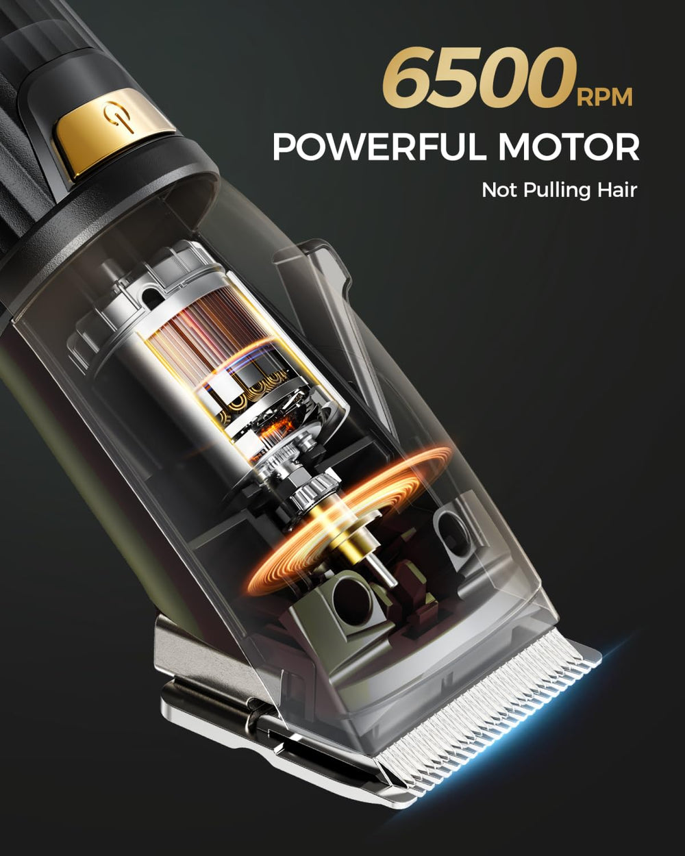 GLAKER 6500 RPM motor powers through thick hair smoothly