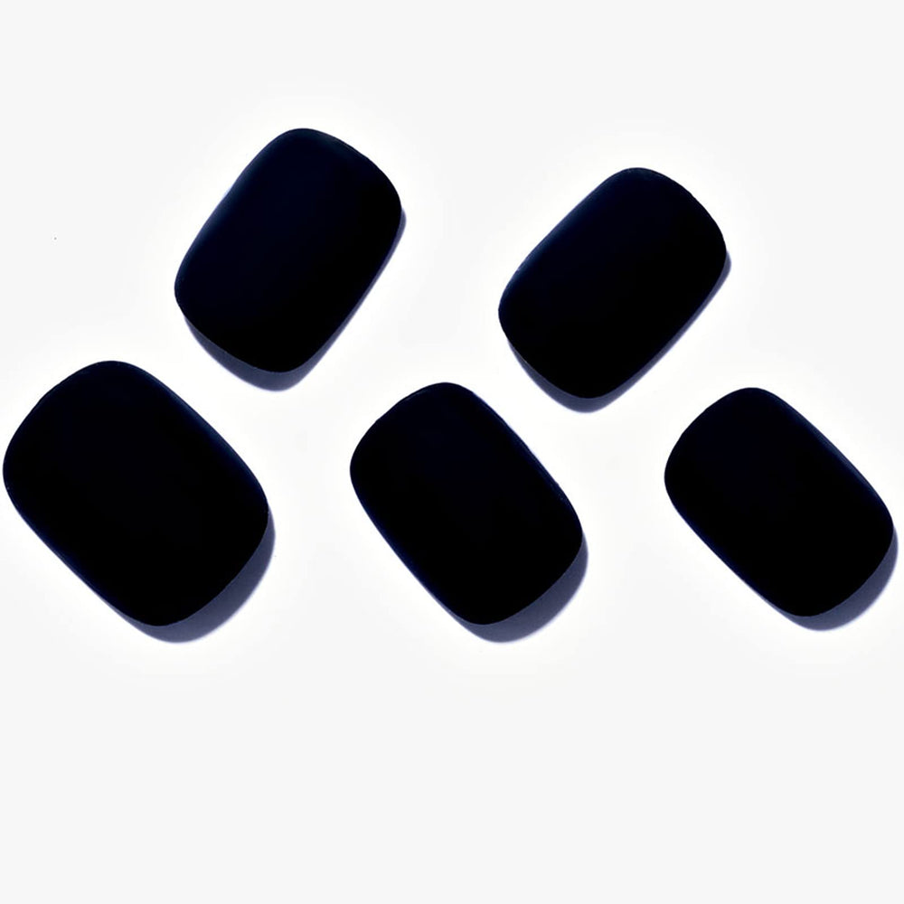 GLAMERMAID Velvet Black cortas cuadradas con efecto gel brillante sin esmalte