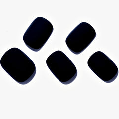 GLAMERMAID Velvet Black cortas cuadradas con efecto gel brillante sin esmalte