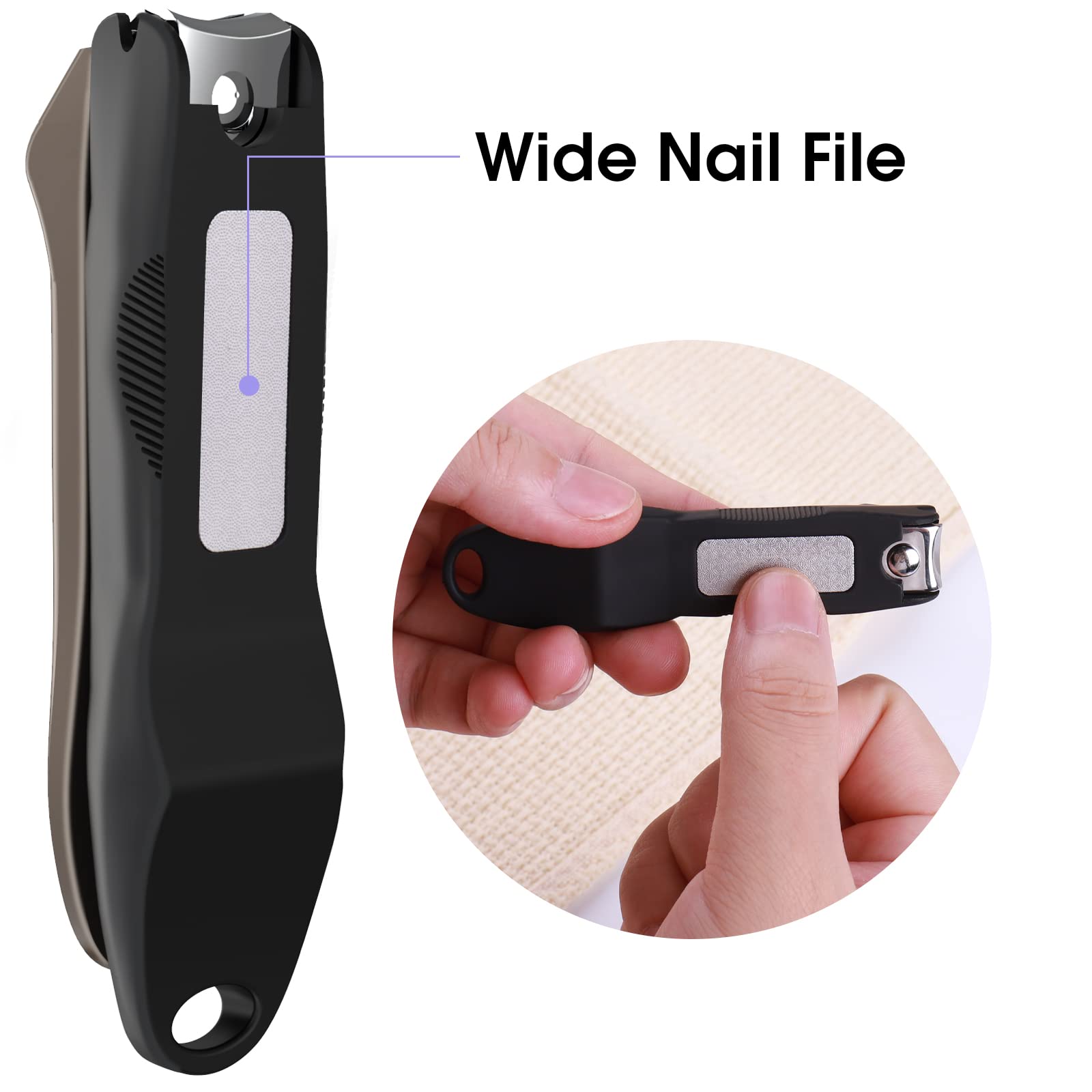 GLAMFIELDS two-piece nail clipper set includes fingernail and toenail clippers.