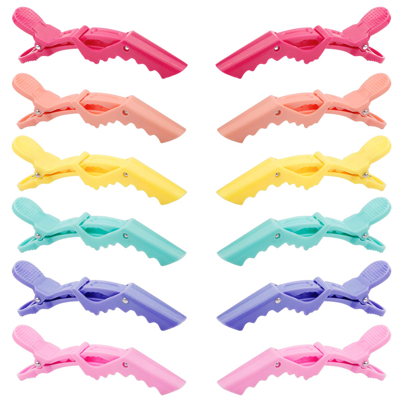 GLAMFIELDS pinzas cocodrilo 12 piezas para seccionar el cabello con dientes anchos.
