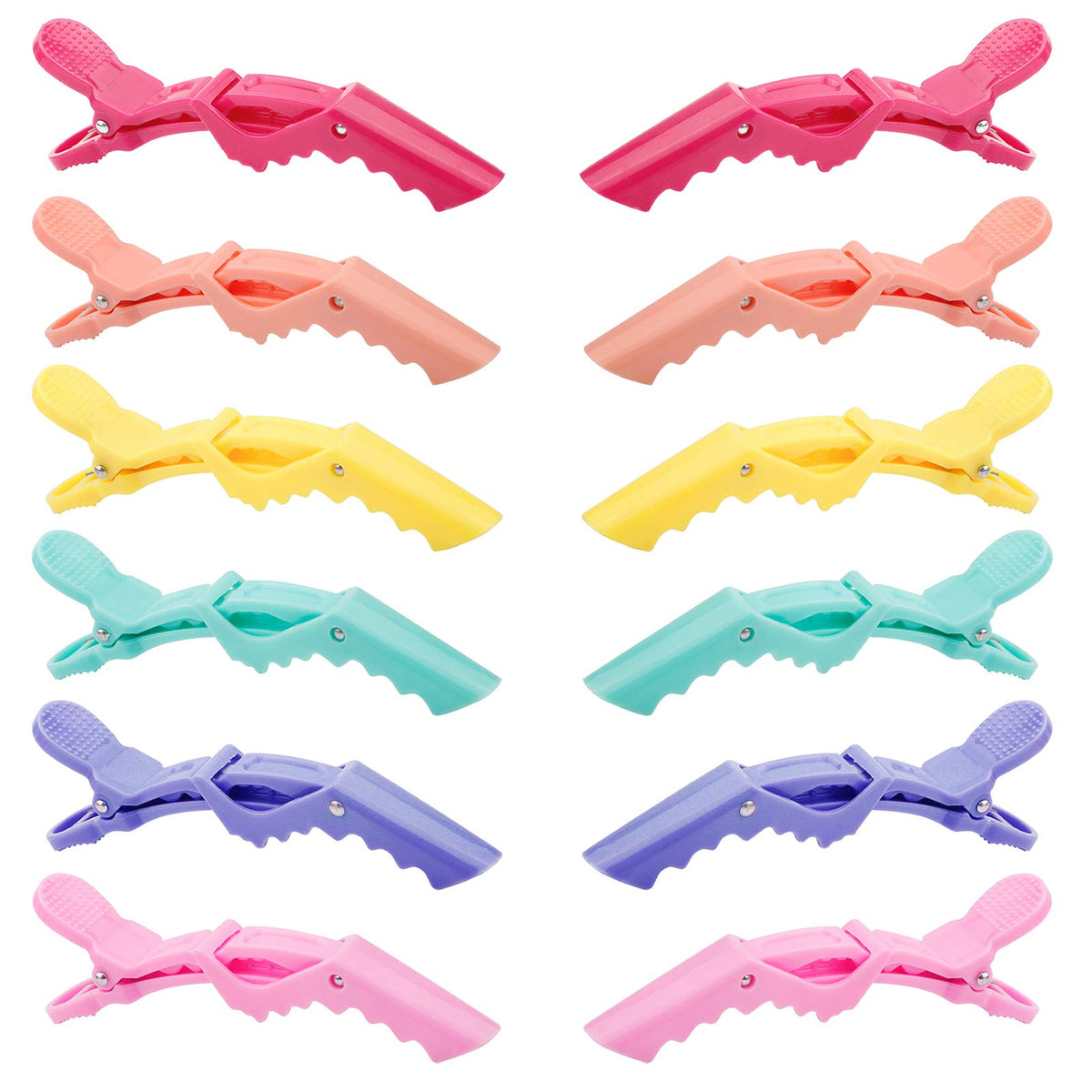 GLAMFIELDS pinzas cocodrilo 12 piezas para seccionar el cabello con dientes anchos.