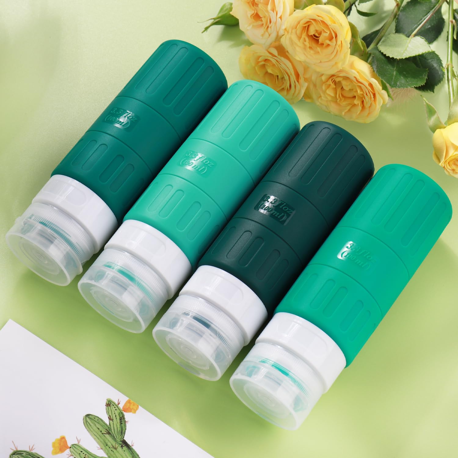 GLAMFIELDS travel scoops set for precise, mess-free portions of creams or gels.