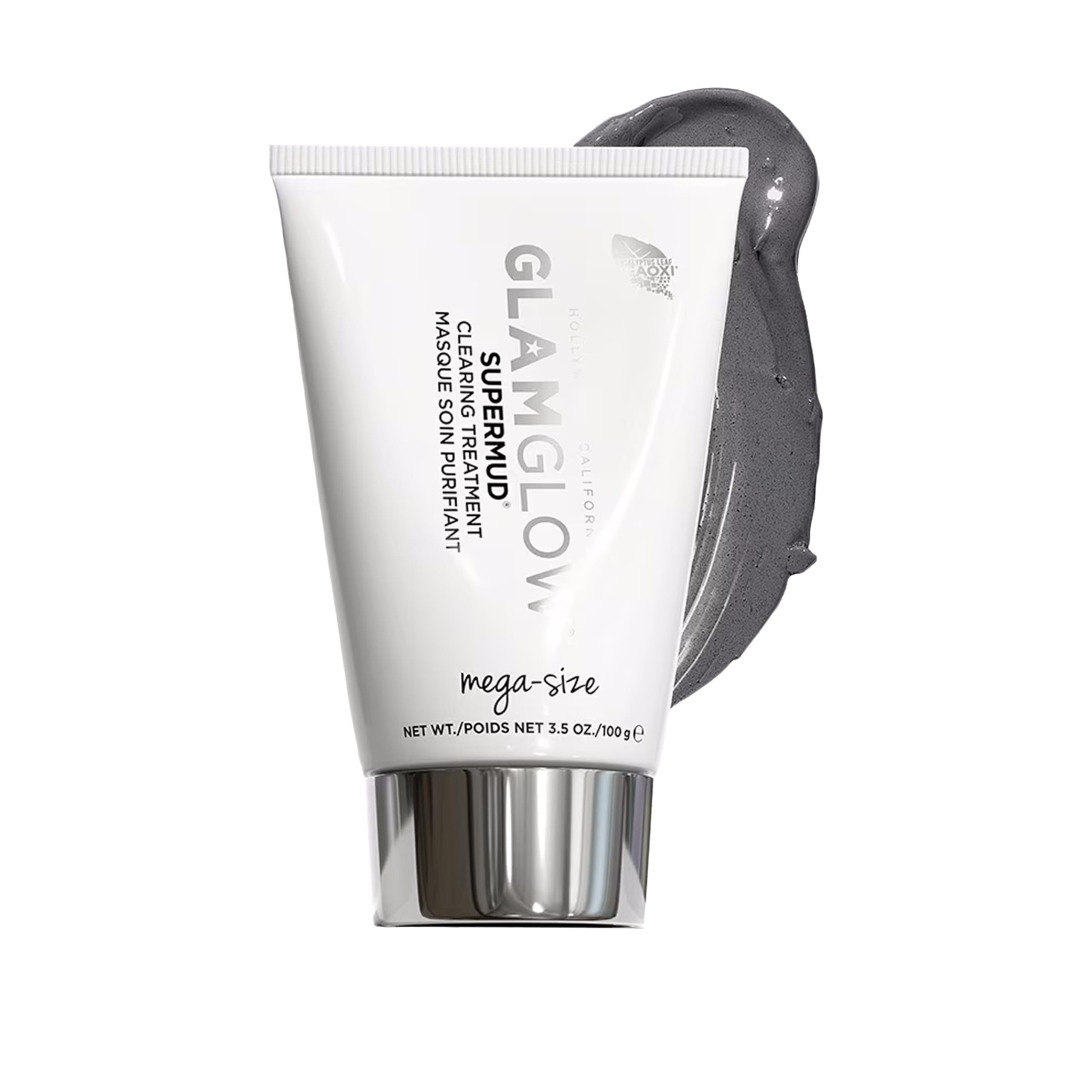 Glamglow SUPERMUD bottle close-up for deep cleansing and oil control.