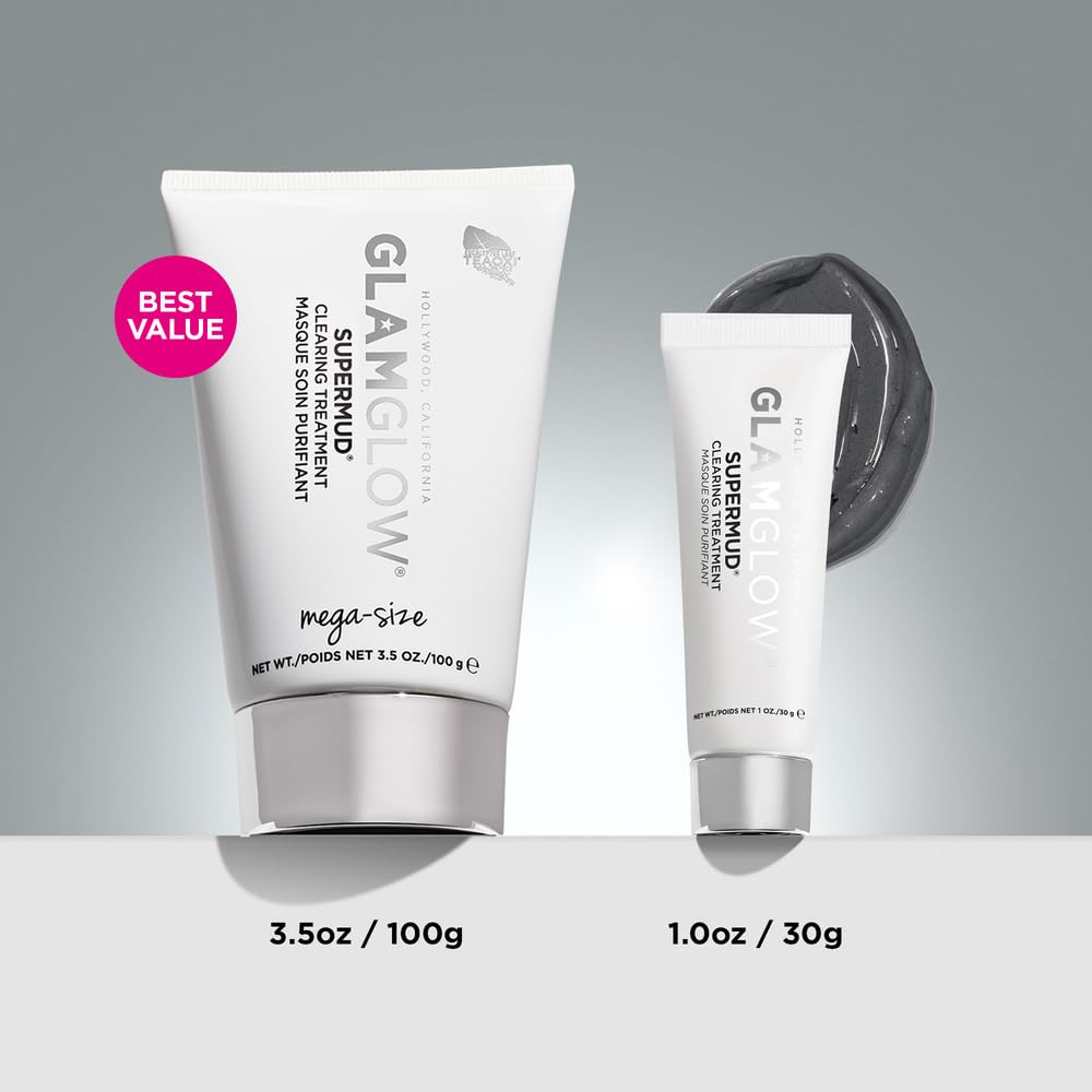 Glamglow SUPERMUD after-use result indicating refined pores and clearer complexion.