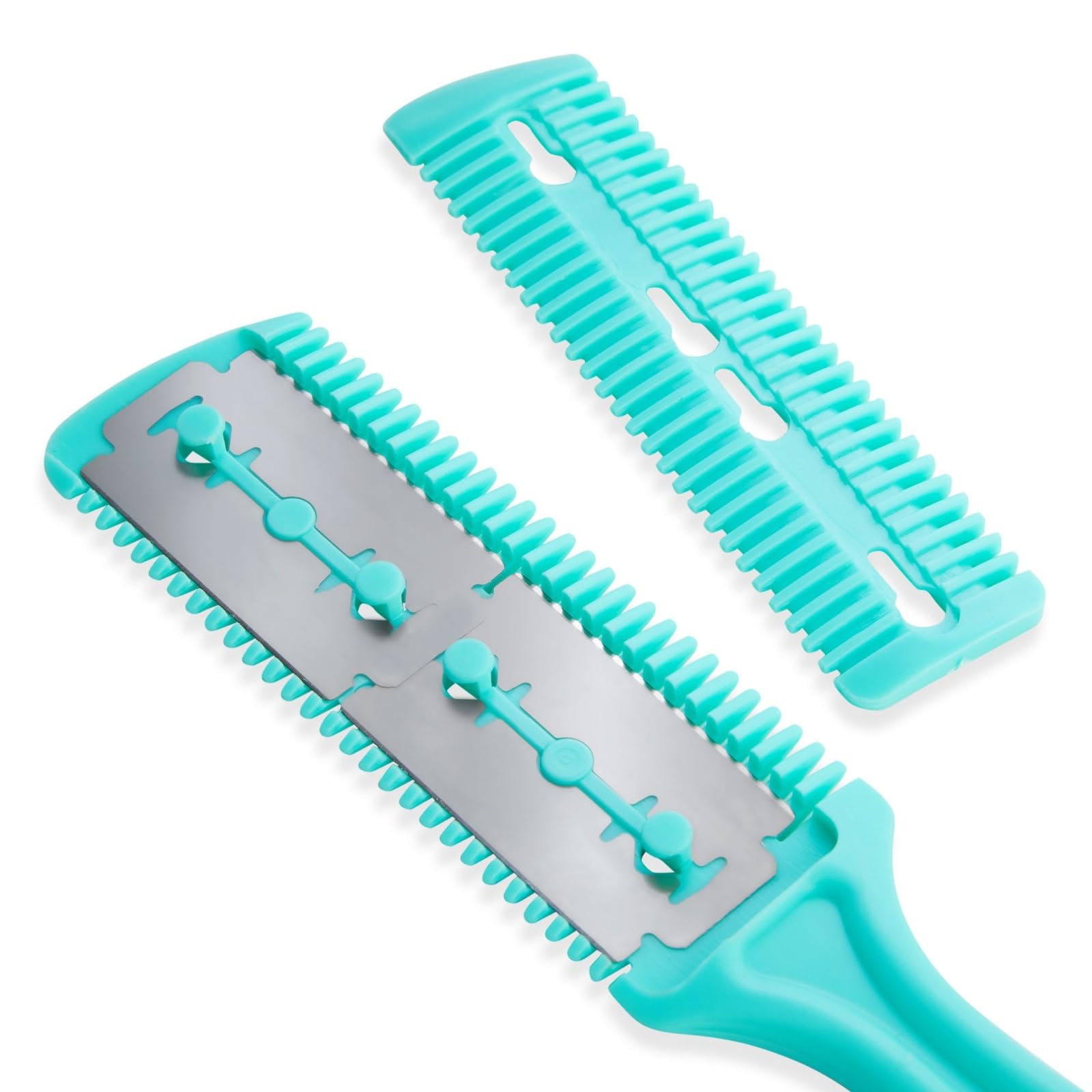 Glamlily turquoise razor comb brings style and thinning control.