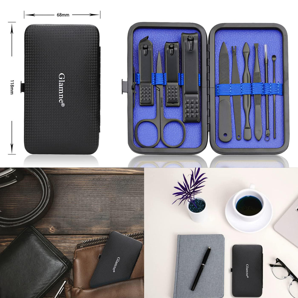 GLAMNE manicure tools compact storage, ready for at-home care and trips.