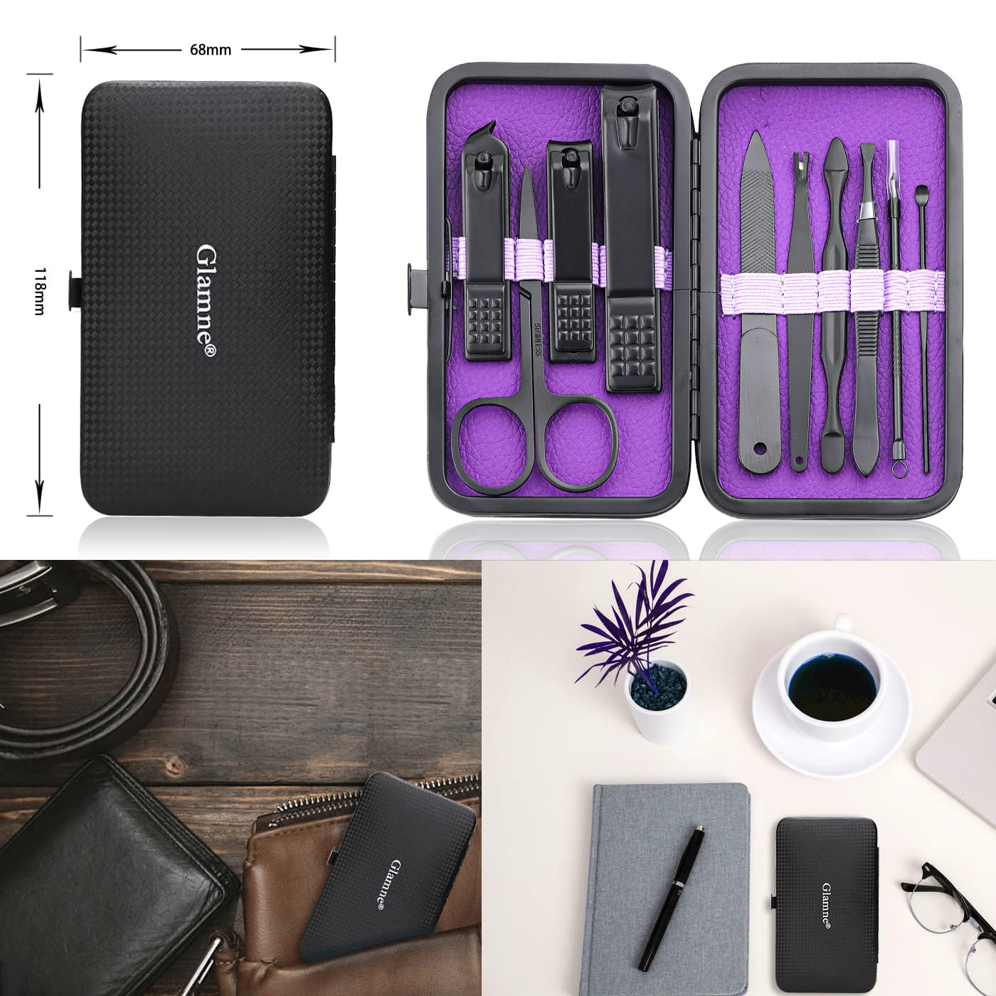 Glamne pedicure tools in kit for at-home foot care.