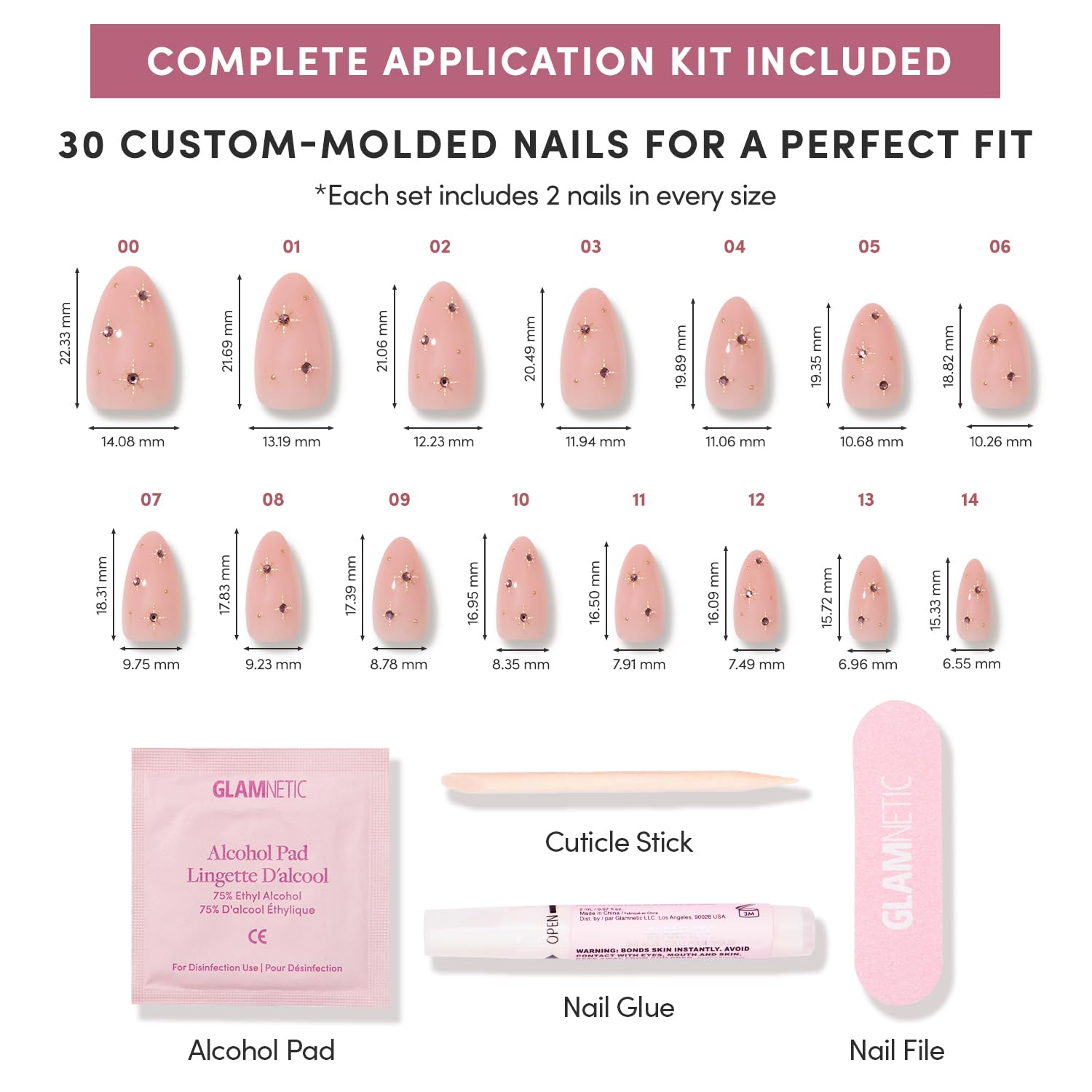 Glamnetic Pink Comet nail kit storage box keeps tools organized and ready.