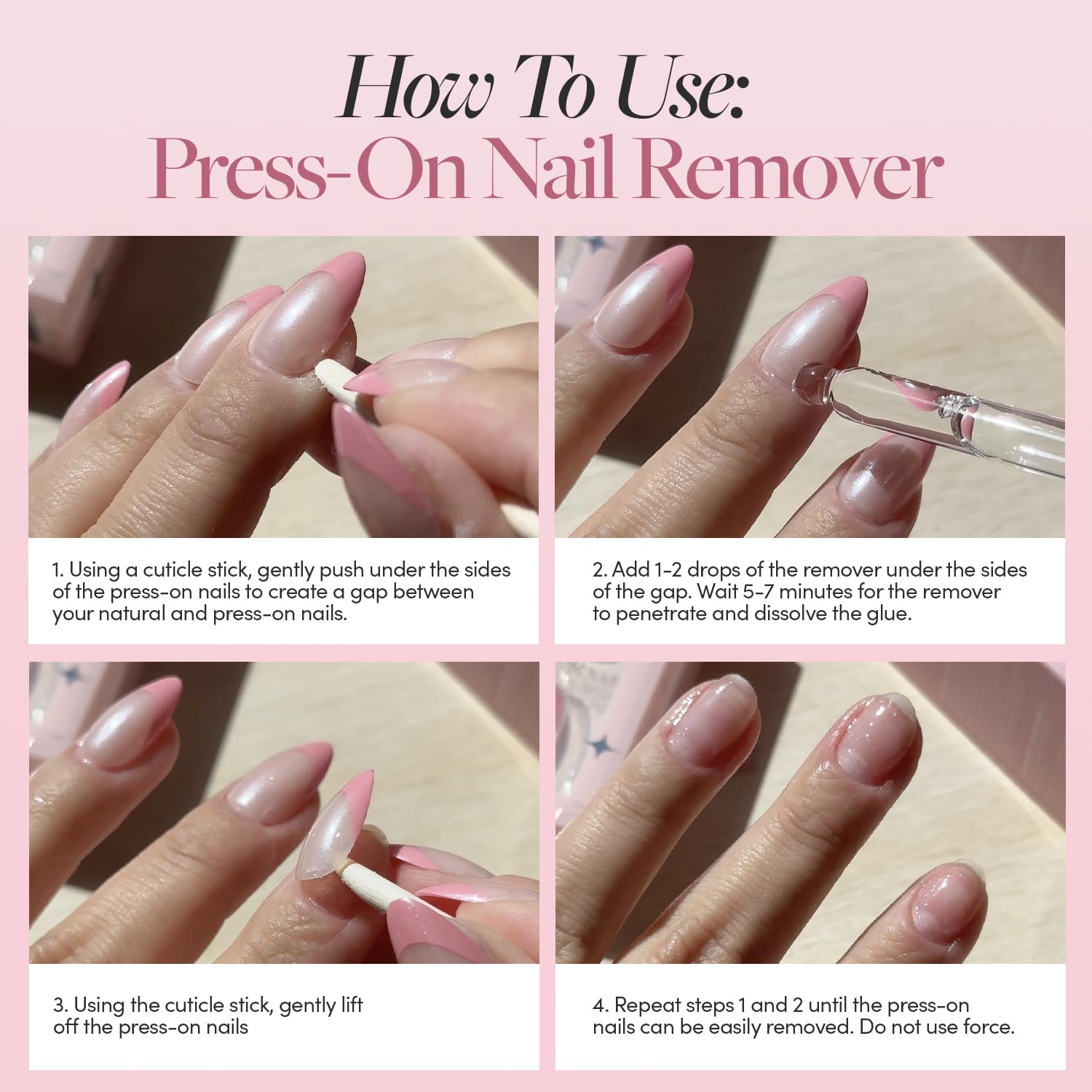 Glamnetic Remover usa un palillo para crear separación y retirar uñas sin dolor.