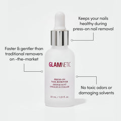 Glamnetic Remover sin acetona cuida uñas naturales con fórmula vegana.