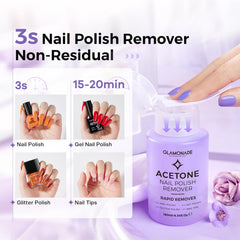 Glamonade remover cap lock demonstrates secure, spill-free storage