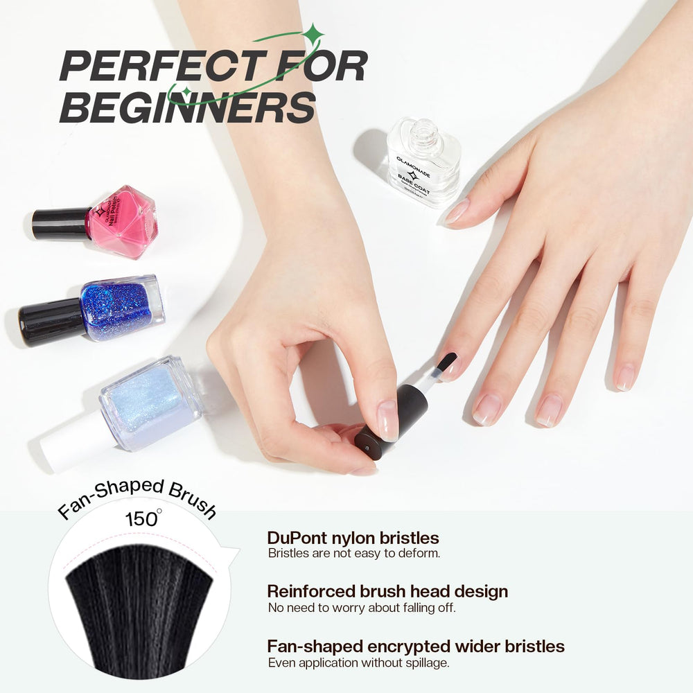 Glamonade Base Coat Clear nail prep for long-lasting manicures.